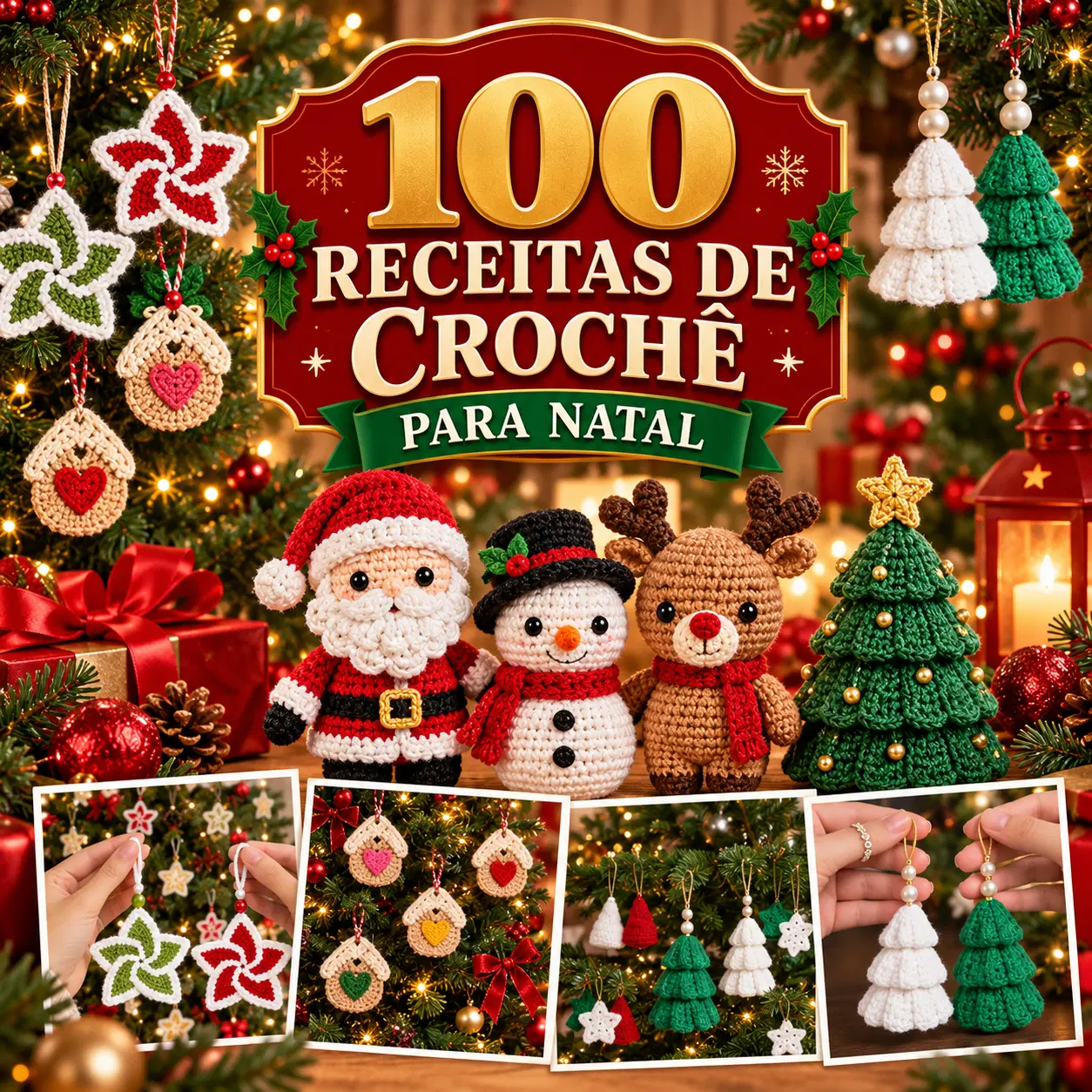 100 Receitas de Crochê Para O Natal