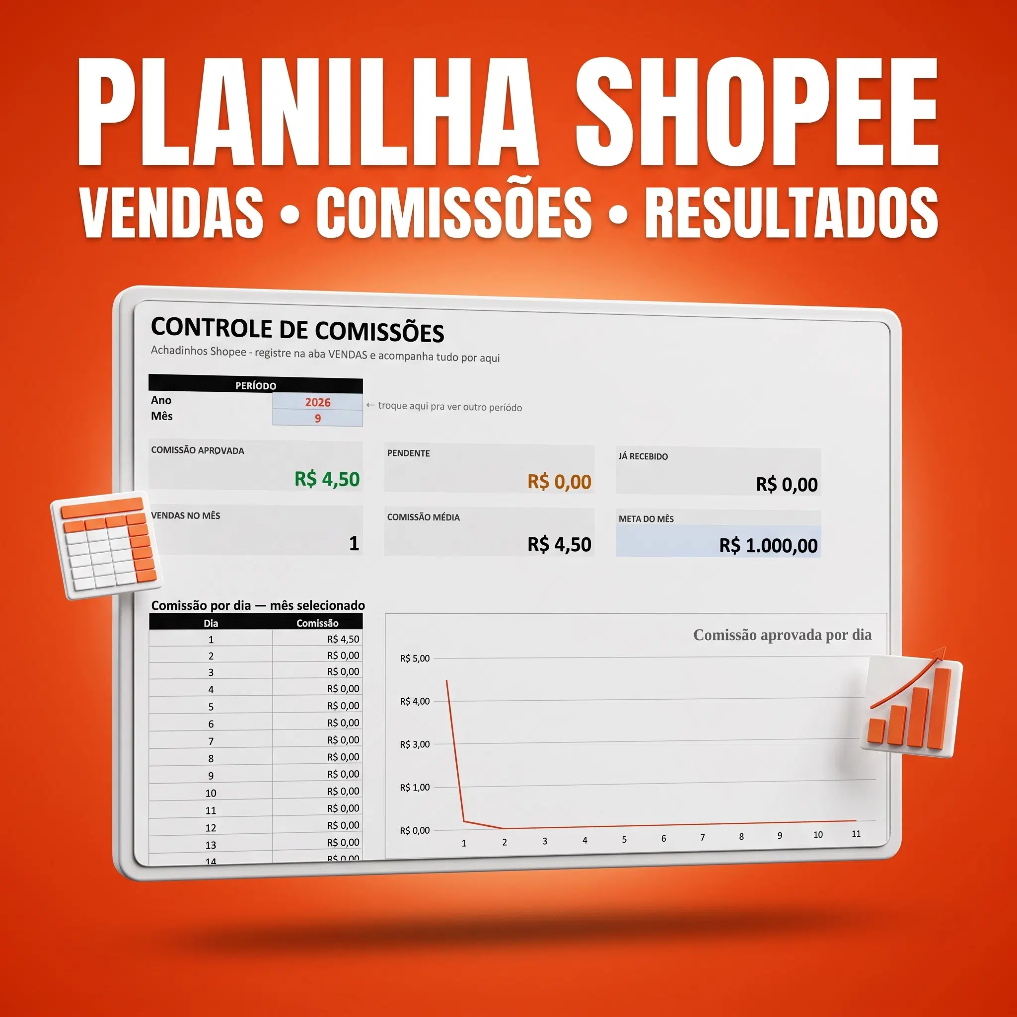 Planilha de Controle de Comissões