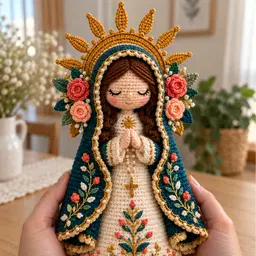 Santinha Jardim Celeste — Receita em Crochê