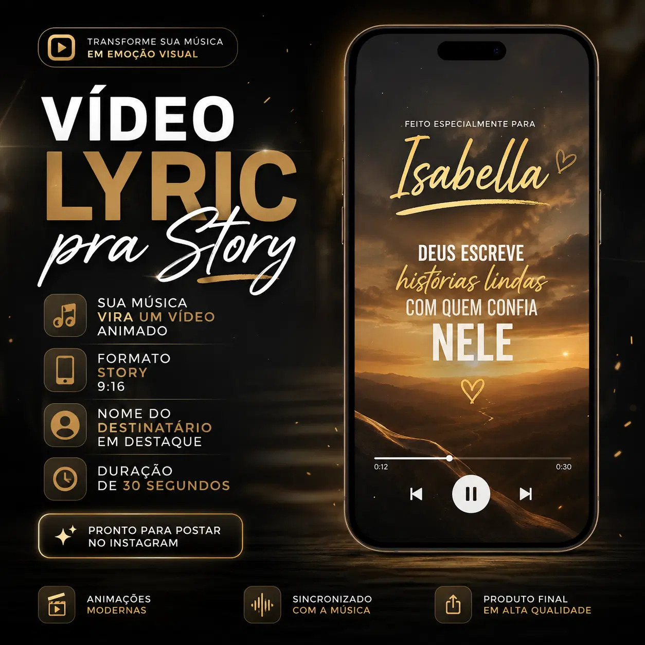Vídeo Lyric pra Story