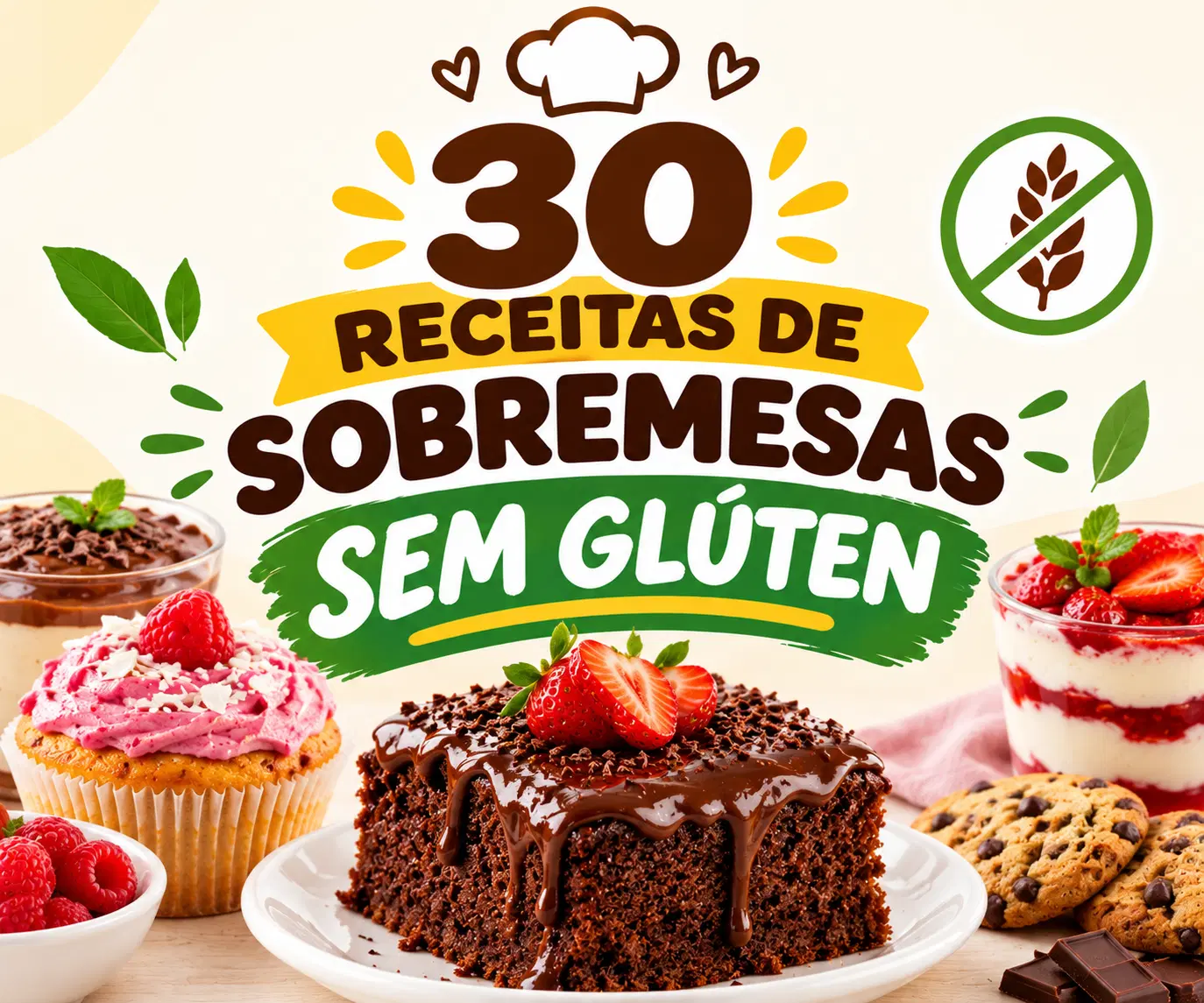 30 RECEITAS DE SOBREMESAS SEM GLÚTEN