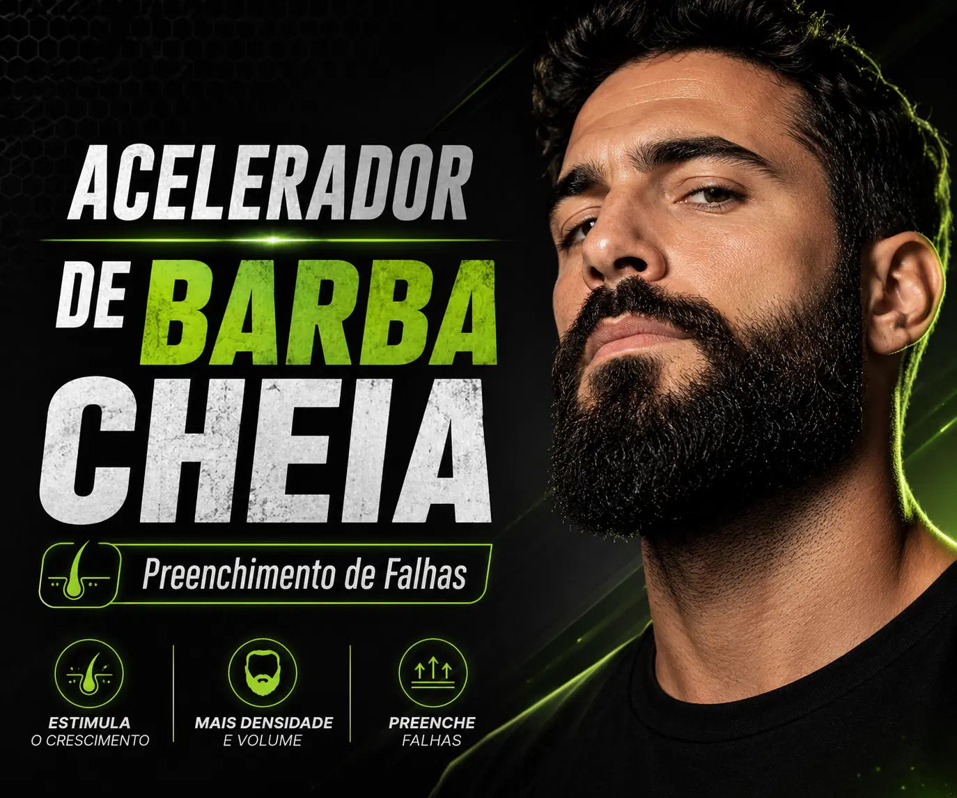 Acelerador de Barba Cheia & Preenchimento de Falhas