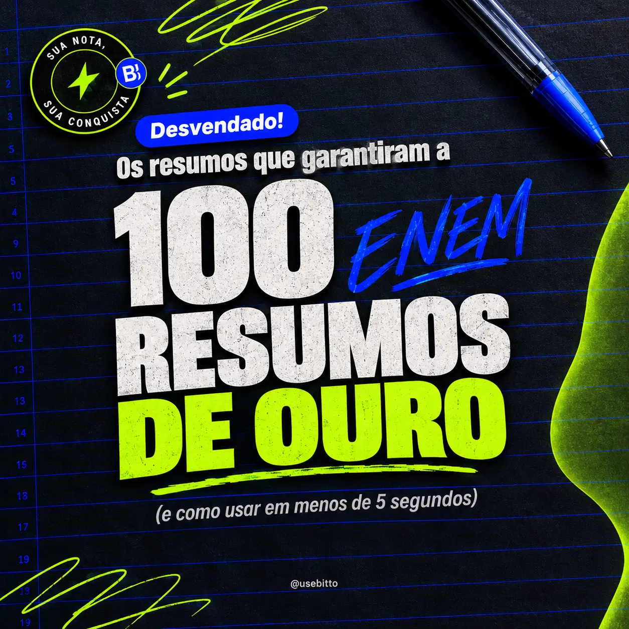 🔥 100 Resumos de Ouro do ENEM (Otimizados para IA)