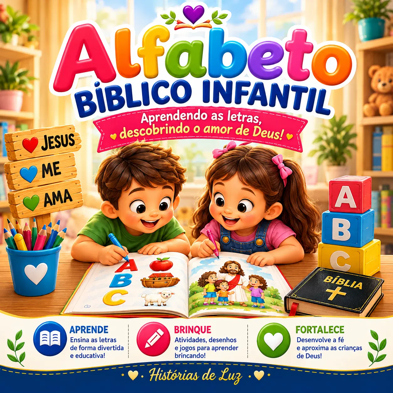 ALFABETO BÍBLICO INFANTIL - Histórias de Luz