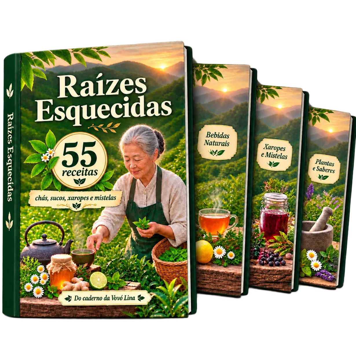 Kit Menopausa, Inchaço, Low carb e Acalmar a mente (4 em 1)