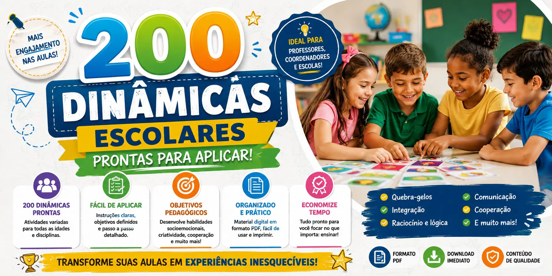 200 Dinâmicas Escolares de 3 a 10 Anos