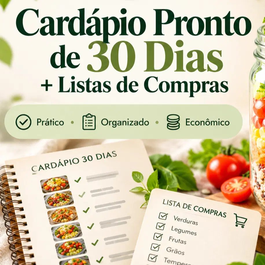 Cardápio Pronto de 30 Dias + Listas de Compras