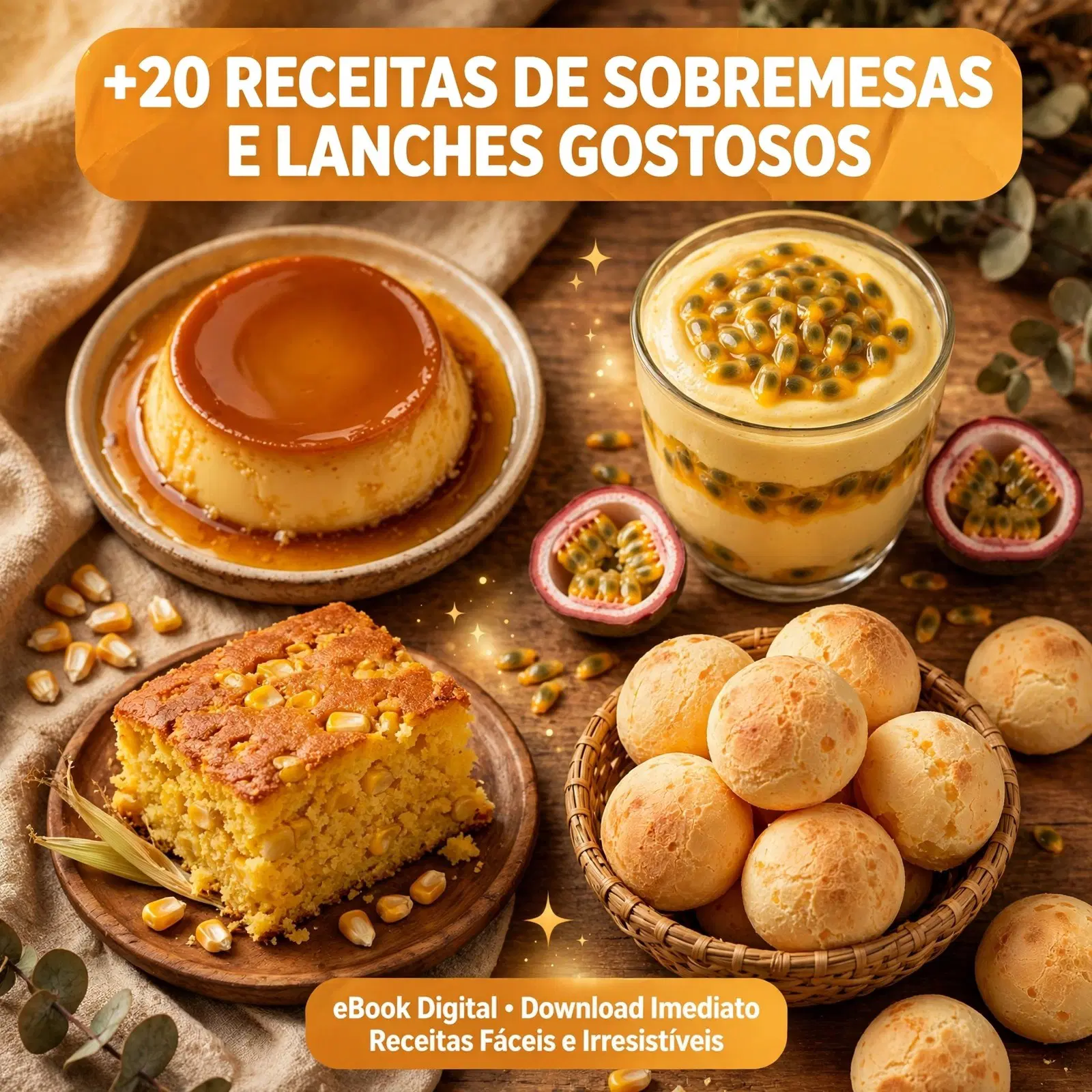 🍮 Sobremesas e Lanches da Tarde - 20 Receitas Gostosas