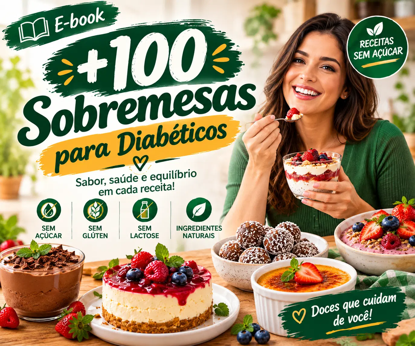+100 Sobremesas para Diabéticos