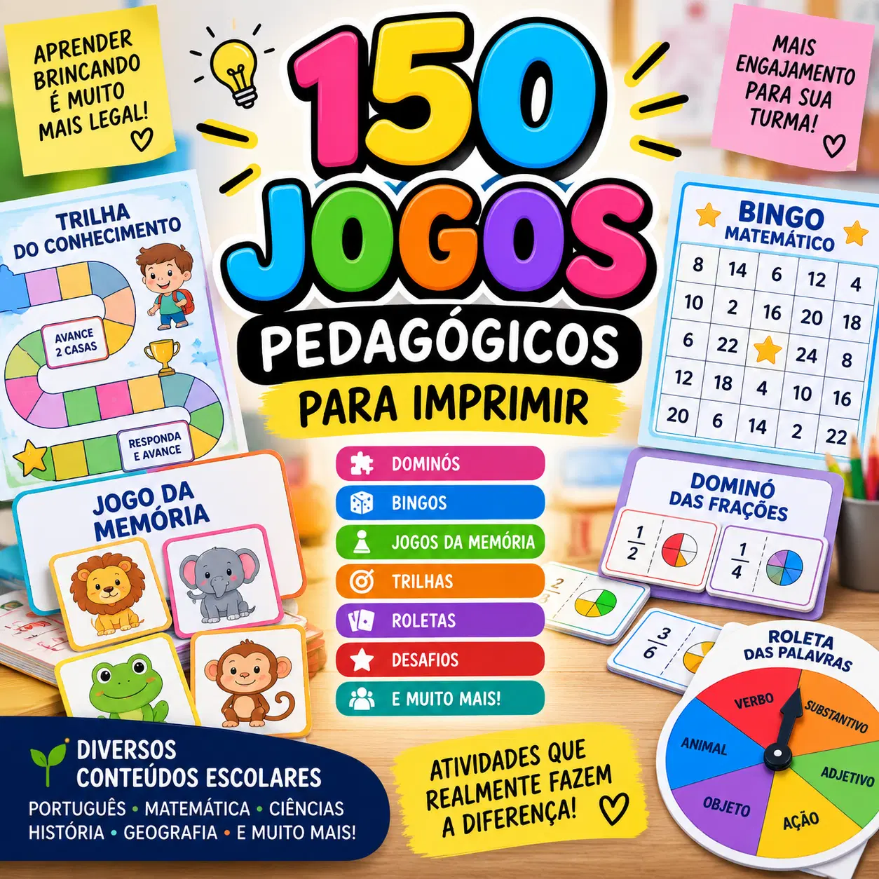 🎮 150 Jogos Pedagógicos para Imprimir