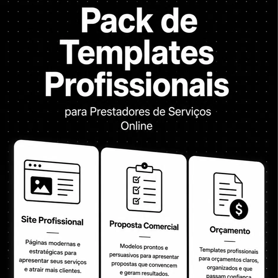 📕PACK DE TEMPLATES PROFISSIONAIS PARA PRESTADORES DE SERVIÇOS