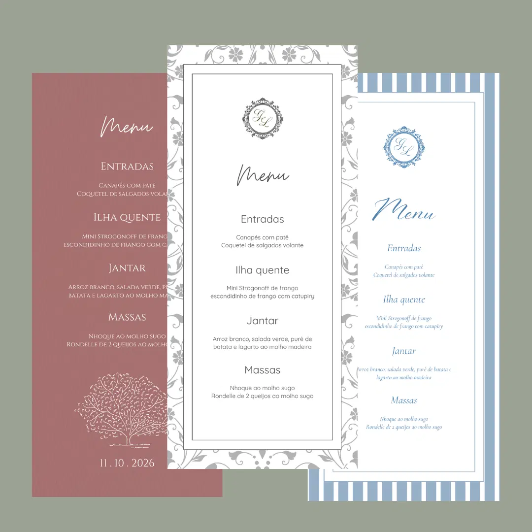 Menu editável elegante