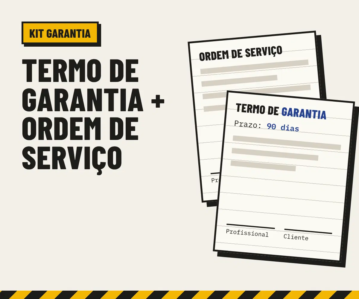 Termo de garantia + ordem de serviço com a sua marca