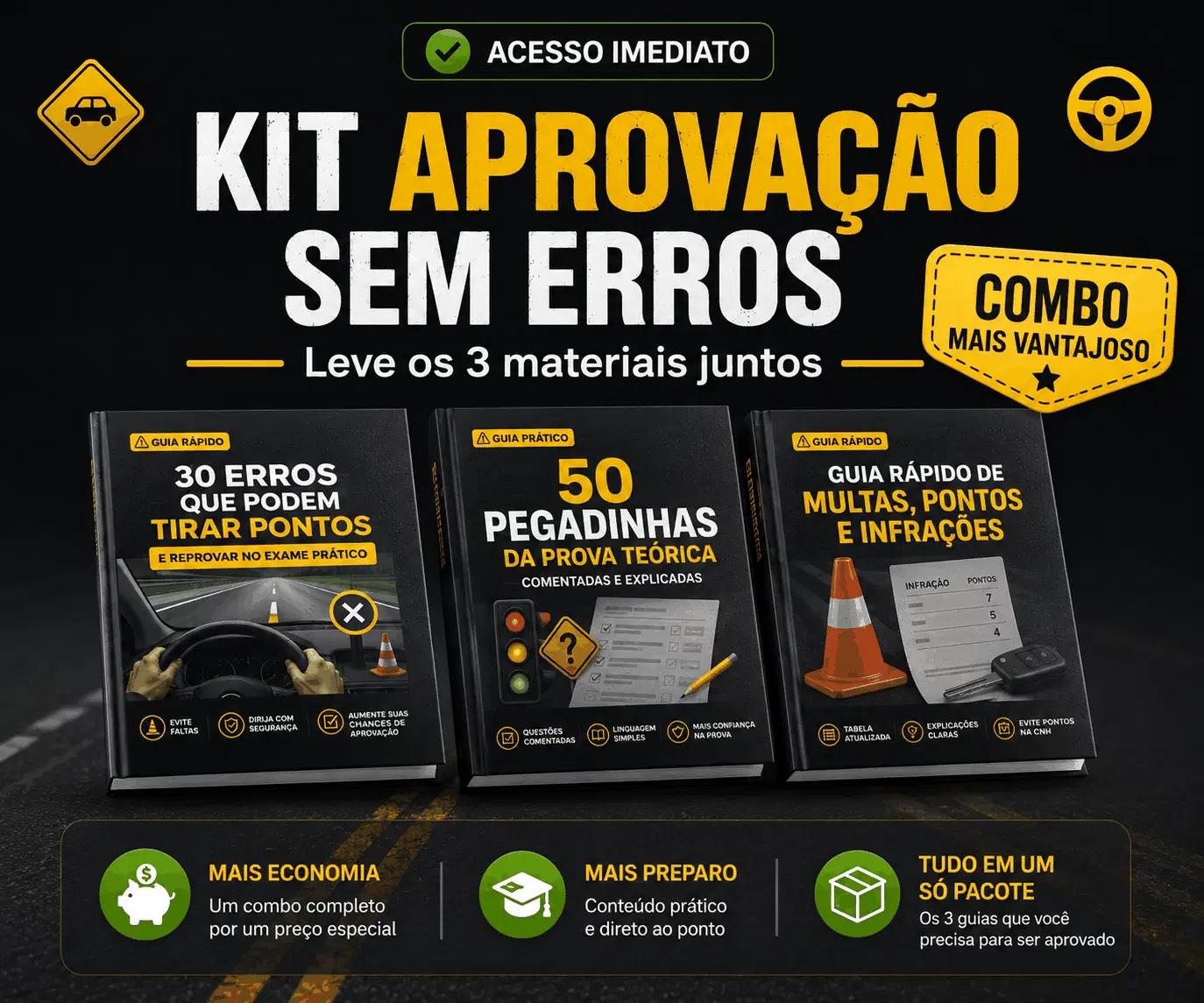 Leve os 3 Guias e Prepare-se para Não Errar nas Provas