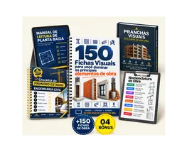 150 fichas visuais de elementos de obra + 4 bônus