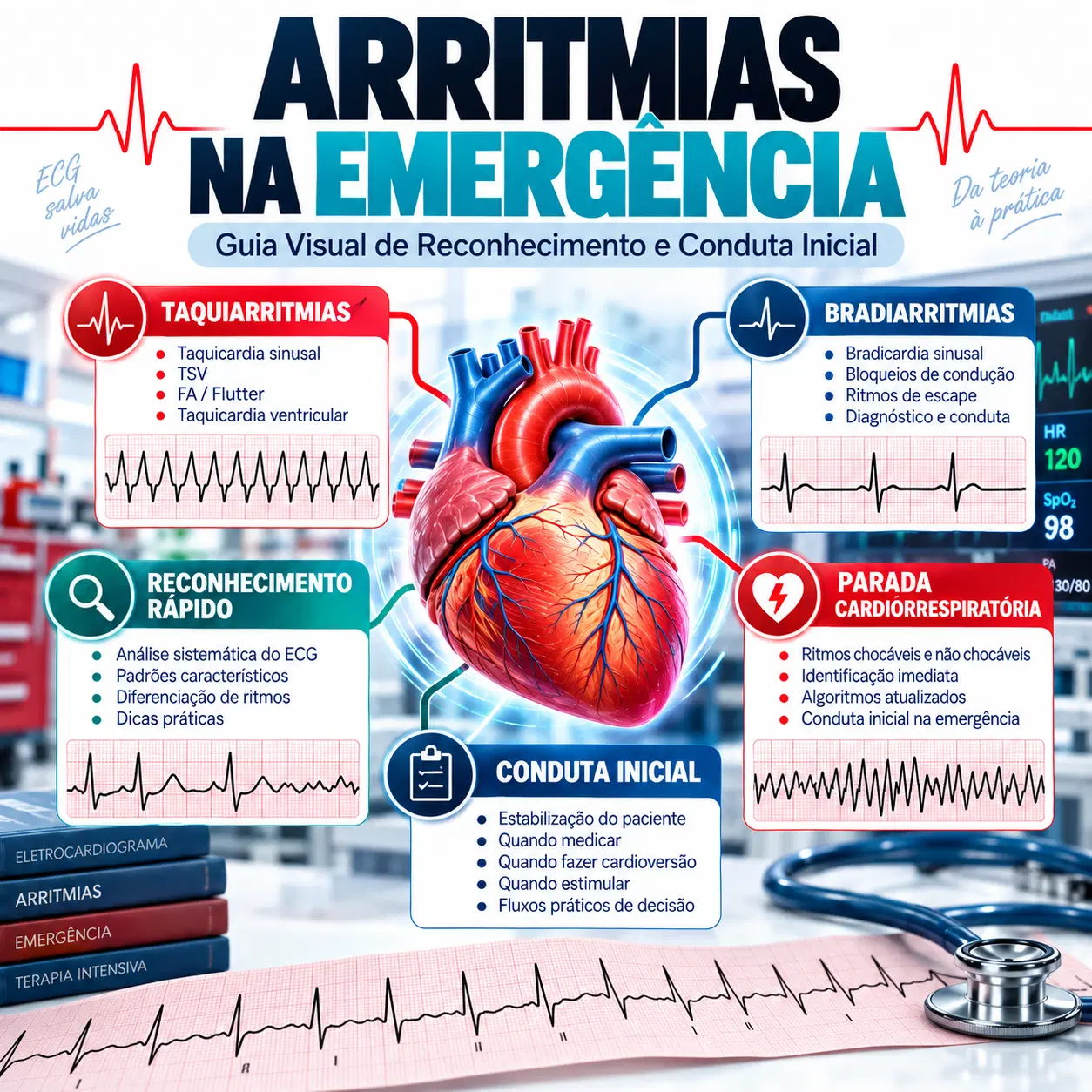 Arritmias na Emergência — Guia Visual de Reconhecimento e Conduta Inicial