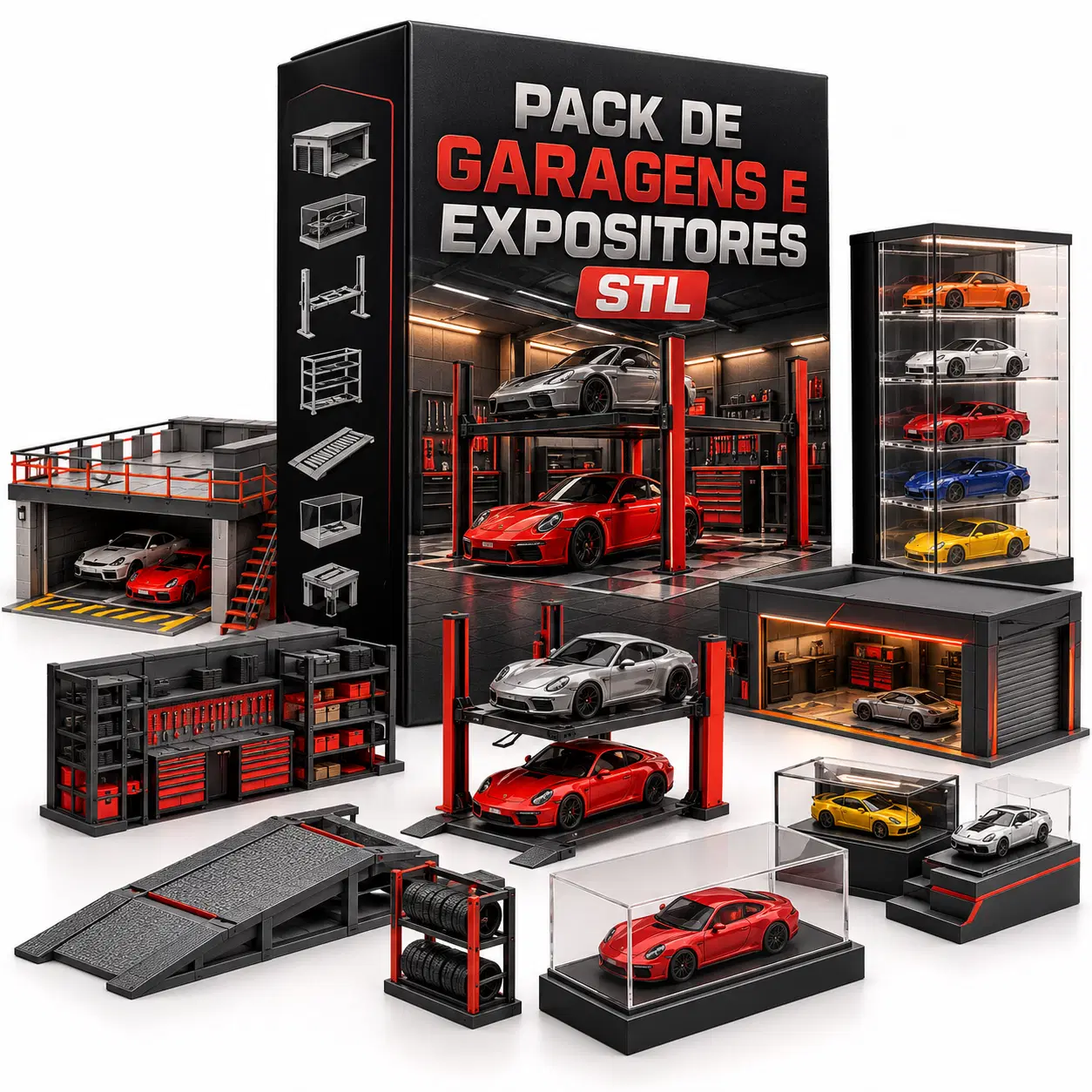 Pack de Garagens e Expositores STL