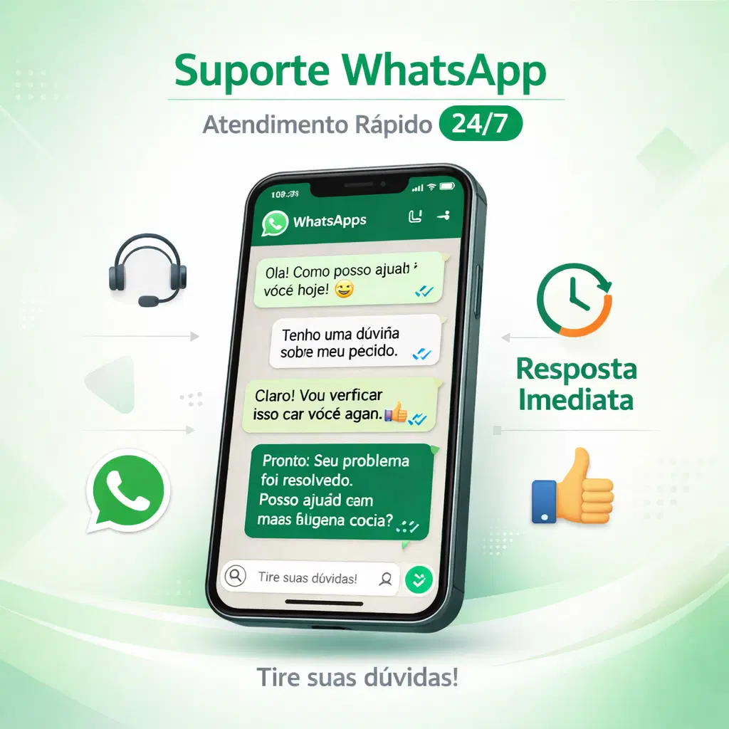 Acesso e suporte direto no Whatsapp .