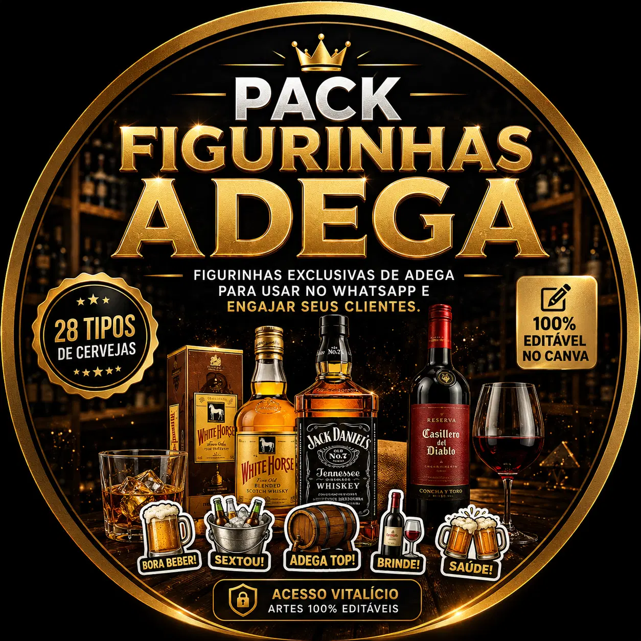 Pack de figurinhas pra adega