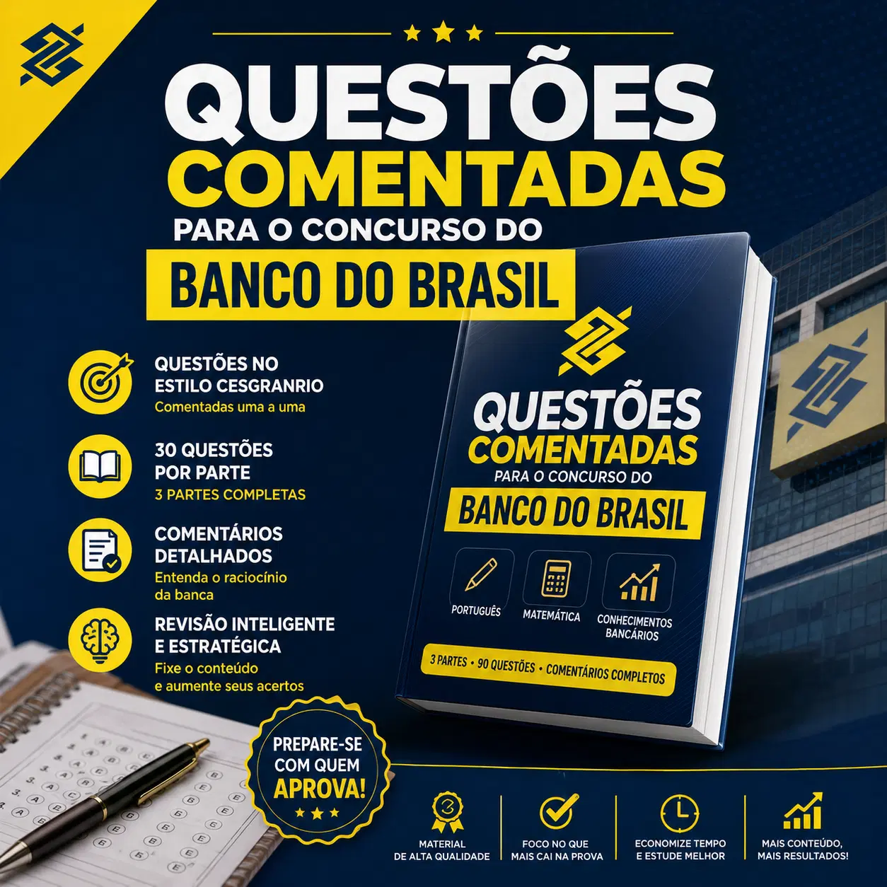 QUESTÕES COMENTADAS PARA O CONCURSO DO BANCO DO BRASIL