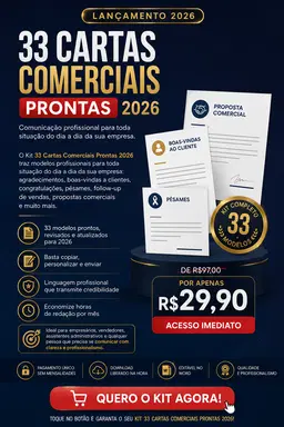 Kit 33 Cartas Comerciais Prontas 2026
