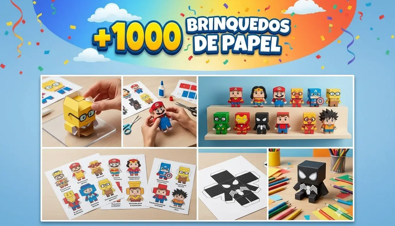 TODOS OS PACOTES ACIMAS SOMANDO TUDO DA + 1000 BRINQUEDOS DE PAPEL