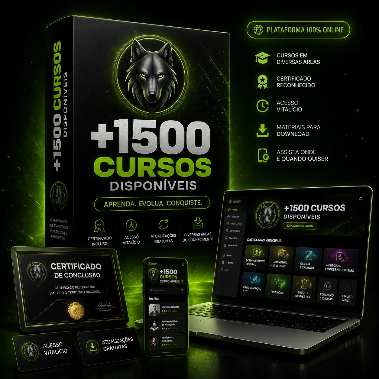 Pacote Completo: +1500 Cursos com Certificado