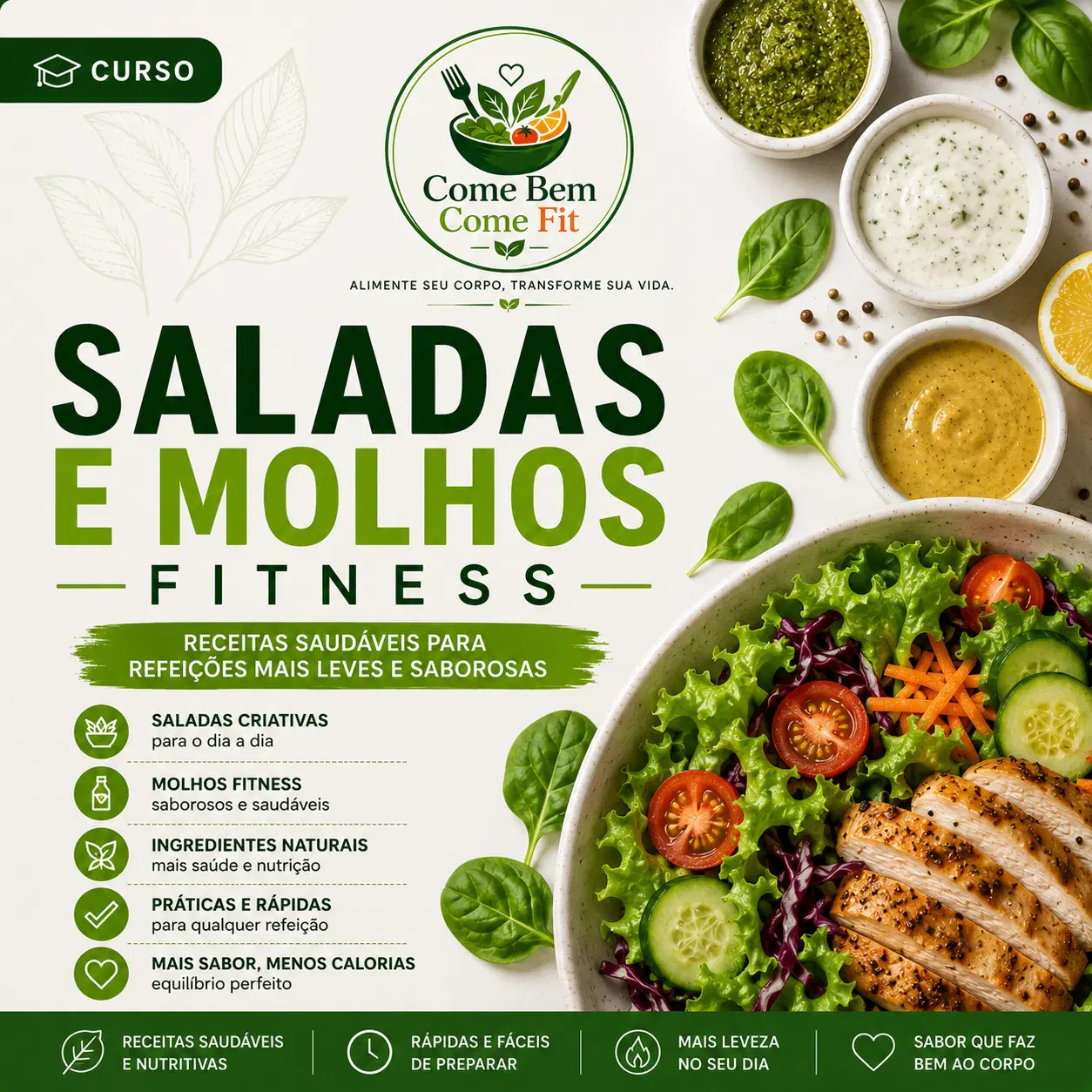 Saladas e Molhos para Suas Marmitas