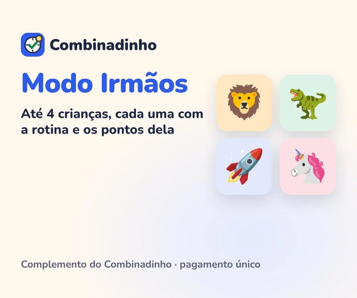 Modo Irmãos: até 4 crianças