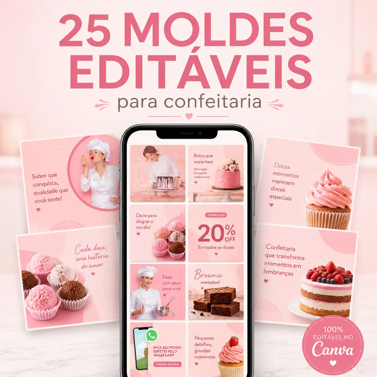25 Moldes Editáveis para Confeitaria