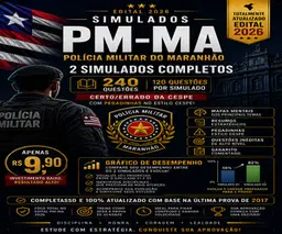 📚 SIMULADOS PM-MA 2026! (240 QUESTÕES) 🚔