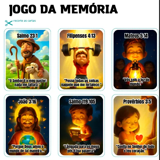 Jogo da Memória Versículos