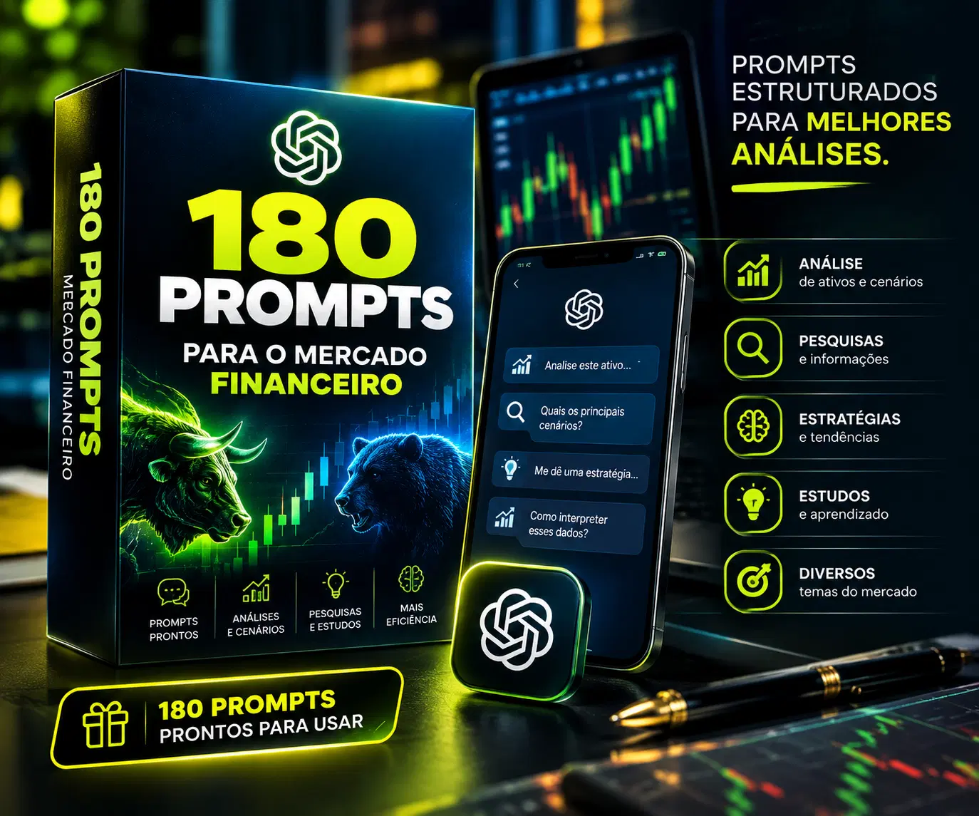 Kit 180 PROMPT's PARA O DAY TRADE