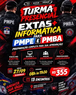 ISOLADA PRESENCIAL - EXATAS + INF -  PMBA/ PMAL/PMPE