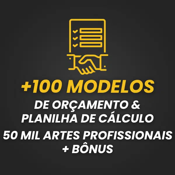 100 Modelos de Orçamento e Planilha de Cálculo + 50 Mil Artes Profissionais + Bônus