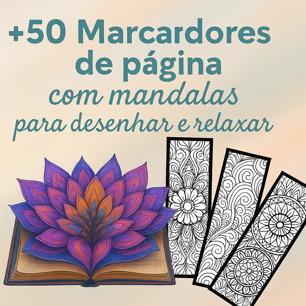 +50 Marcadores com Mandalas para Desenhar e Colorir