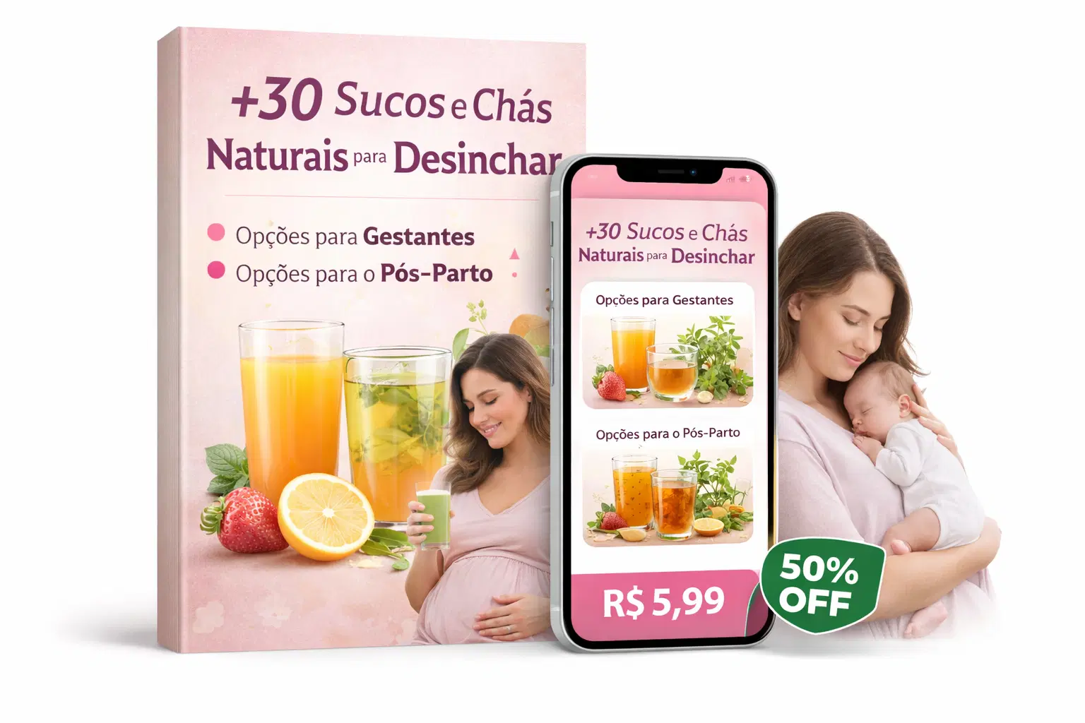 +30 Sucos e Chás Naturais para Desinchar