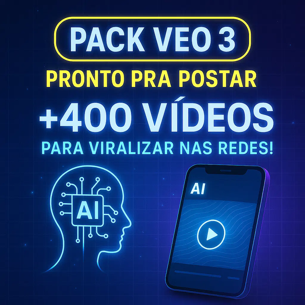 FAÇA SUA PRIMEIRA VENDA HOJE - Pack com +200 VIDEOS prontos de Google VEO3