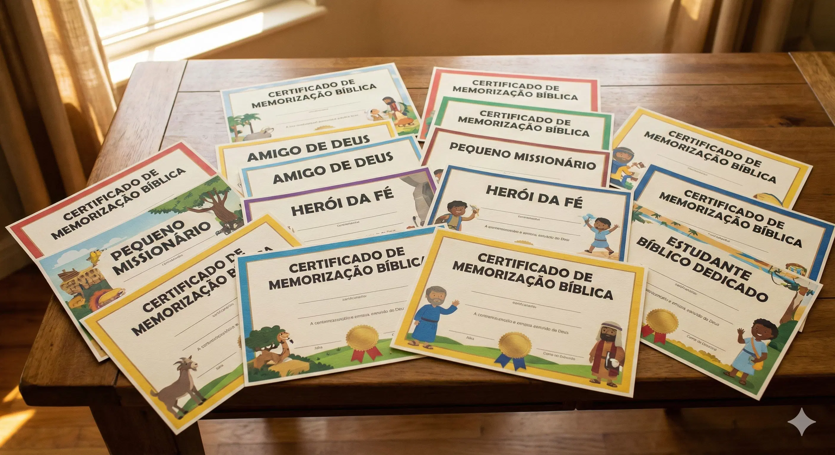 Adicione o Kit de Certificados e Medalhas Bíblicas