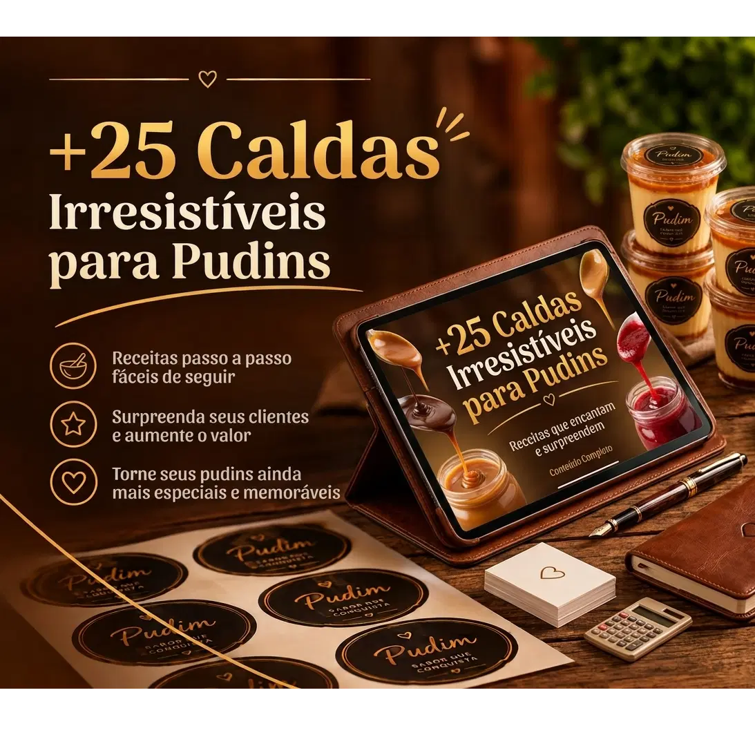 Varie seus Pudins com novas opções de caldas.