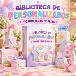 🎀 Biblioteca de Personalizados — +10.000 Temas de Festa