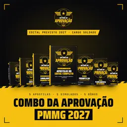 Combo da Aprovação PMMG 2027 — 5 Apostilas + 5 Simulados CRS