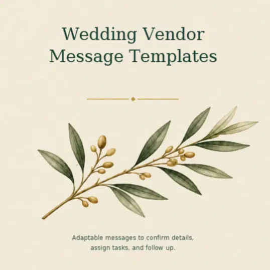Wedding Vendor Message Templates
