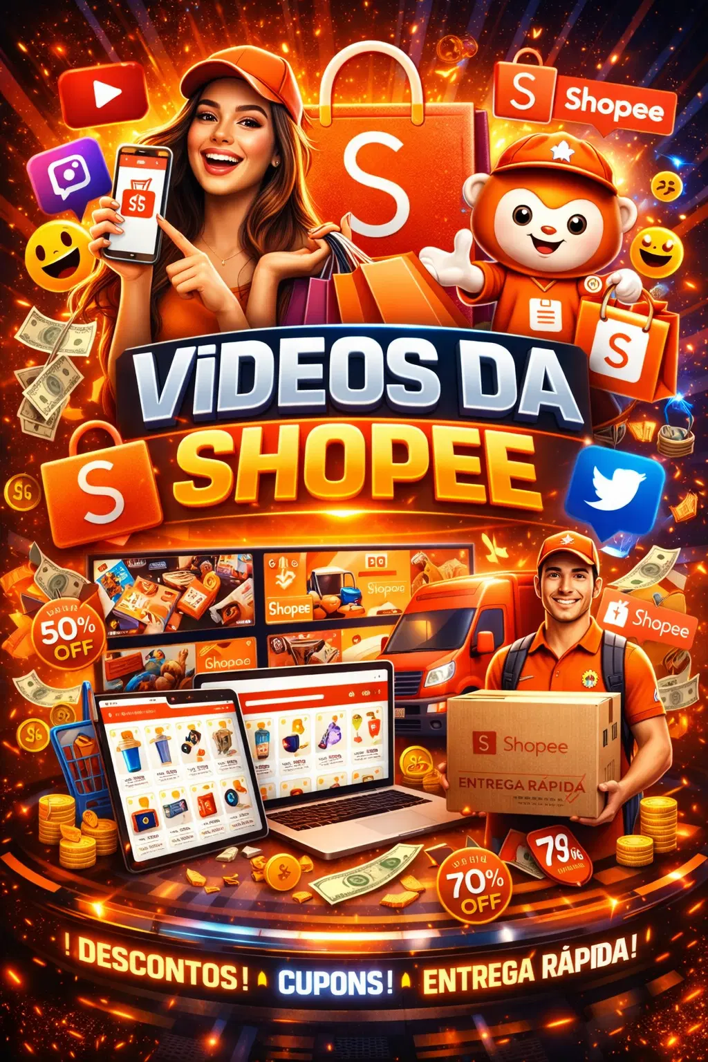 🔥 Pack Pro de Vídeos Virais para Shopee