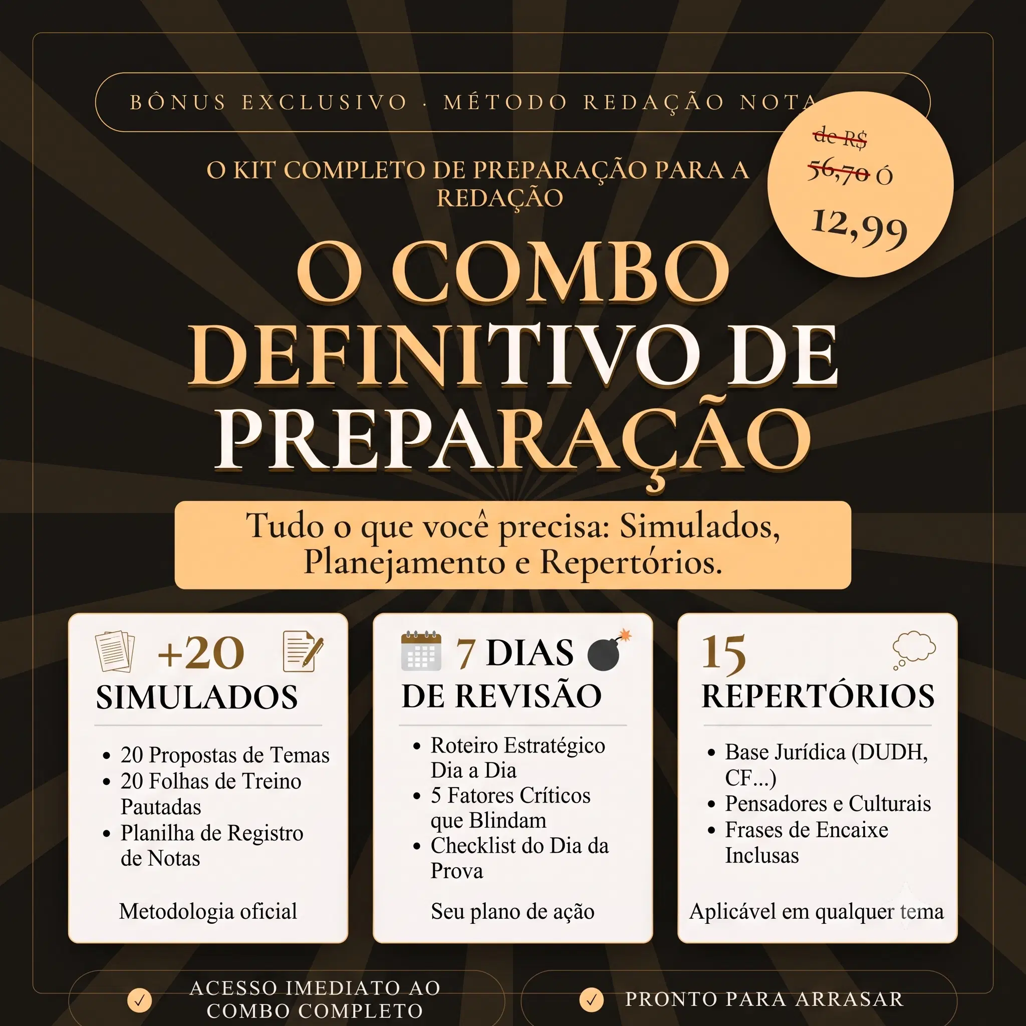 COMBO COM TODAS AS OFERTAS ACIMA!!!! - Redação nota 1000
