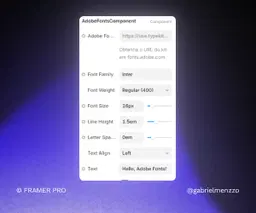 Component Adobe Fonts no Framer