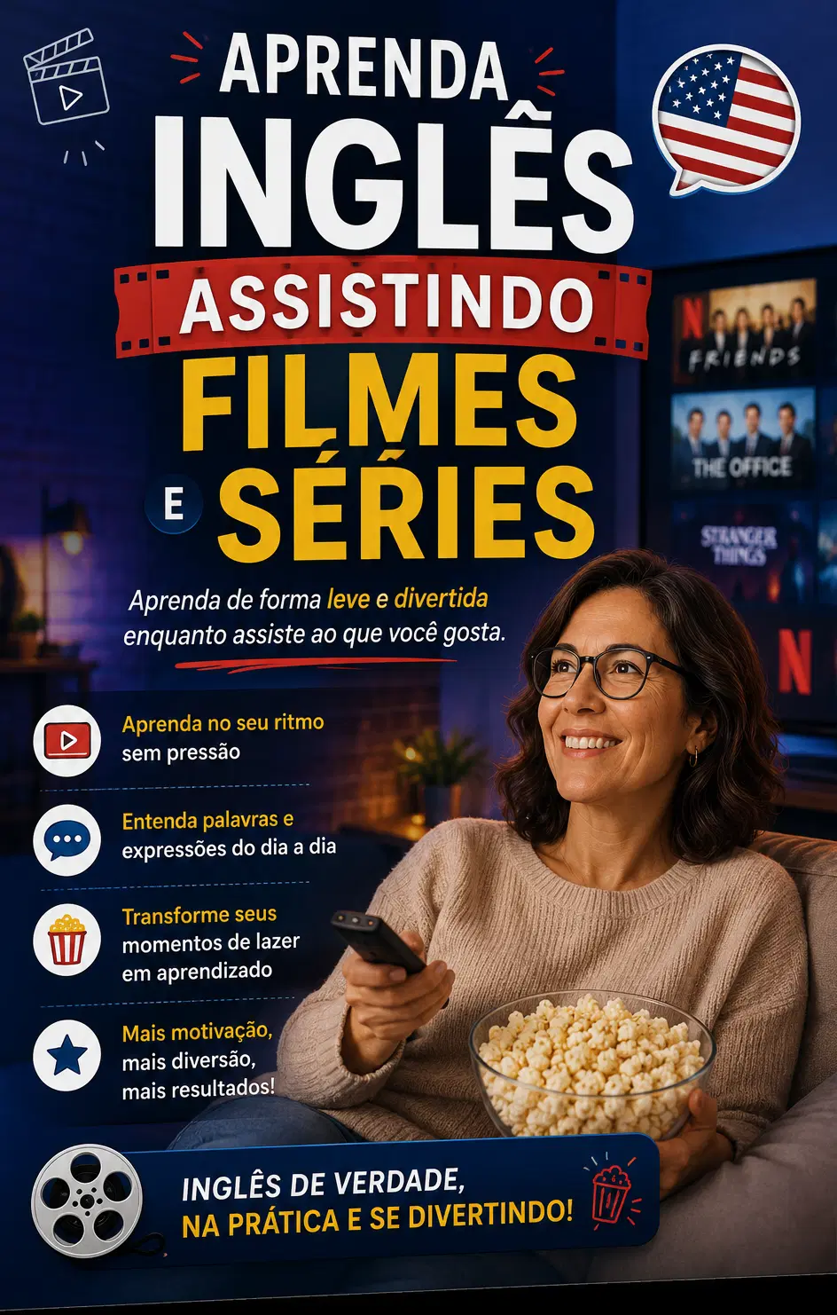 APRENDA INGLÊS ASSISTINDO FILMES E SÉRIES