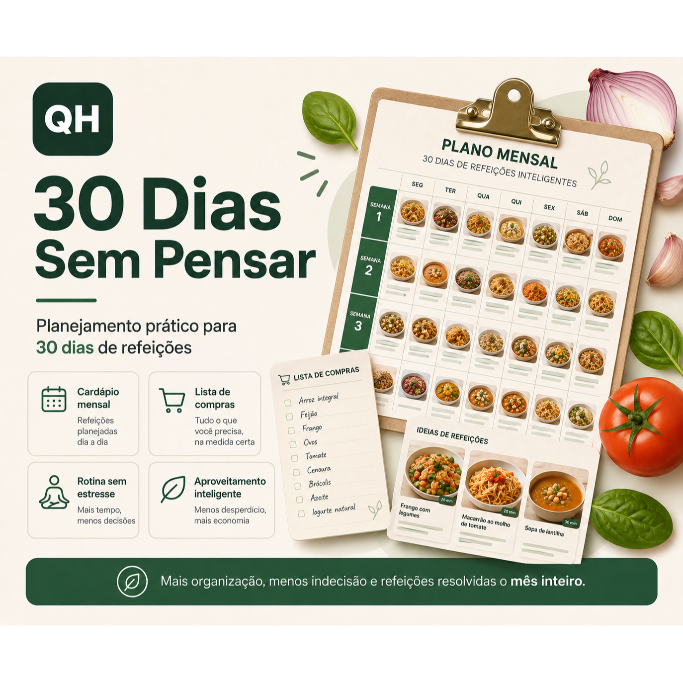 30 Dias Sem Pensar — planejamento prático para 30 dias de refeições