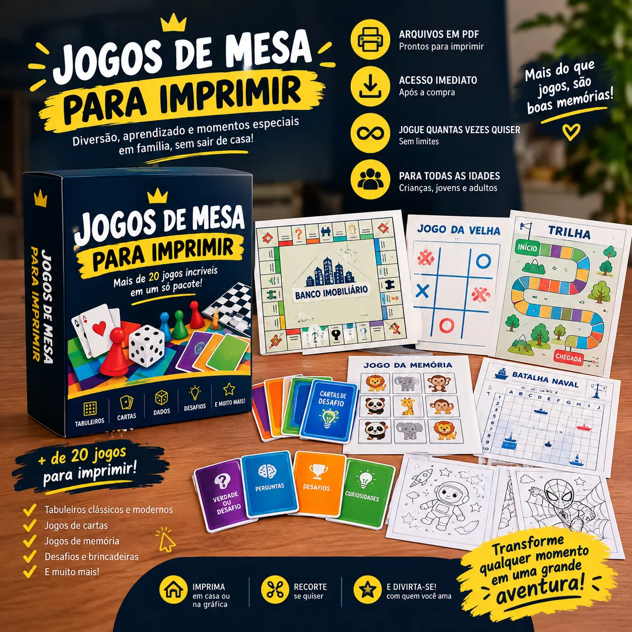 Jogos de mesa para imprimir