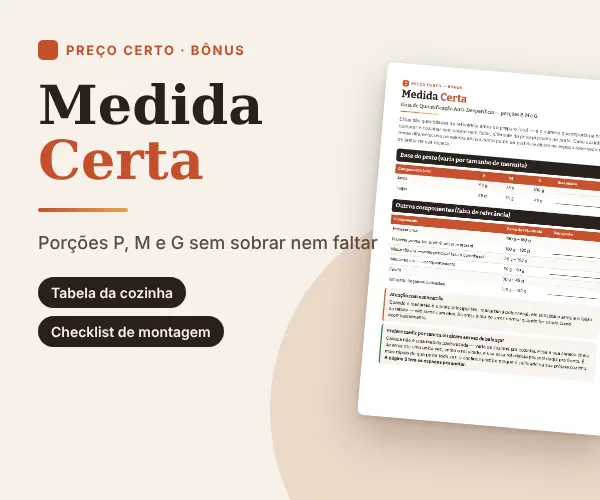 Medida Certa: porções P, M e G